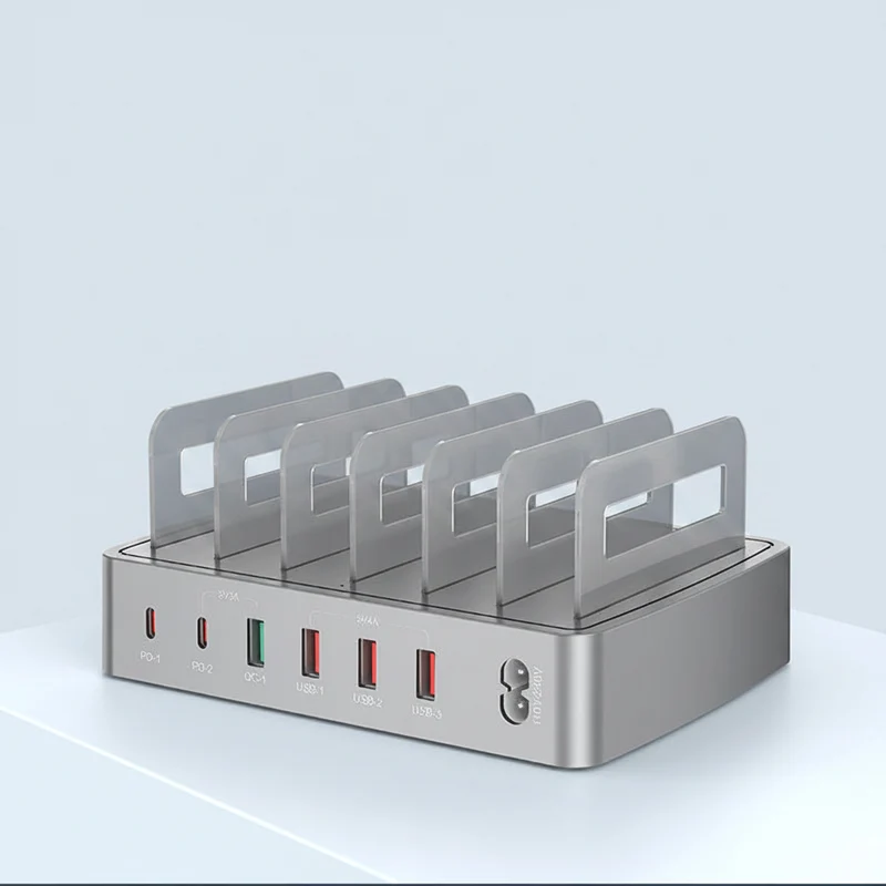 Multi-Port USB Ladestation – QC3.0 & PD Schnellladegerät mit Gerätehalter