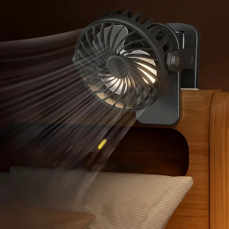 4-in-1 Clip Ventilator mit Akku – 720° drehbar + LED Nachtlicht