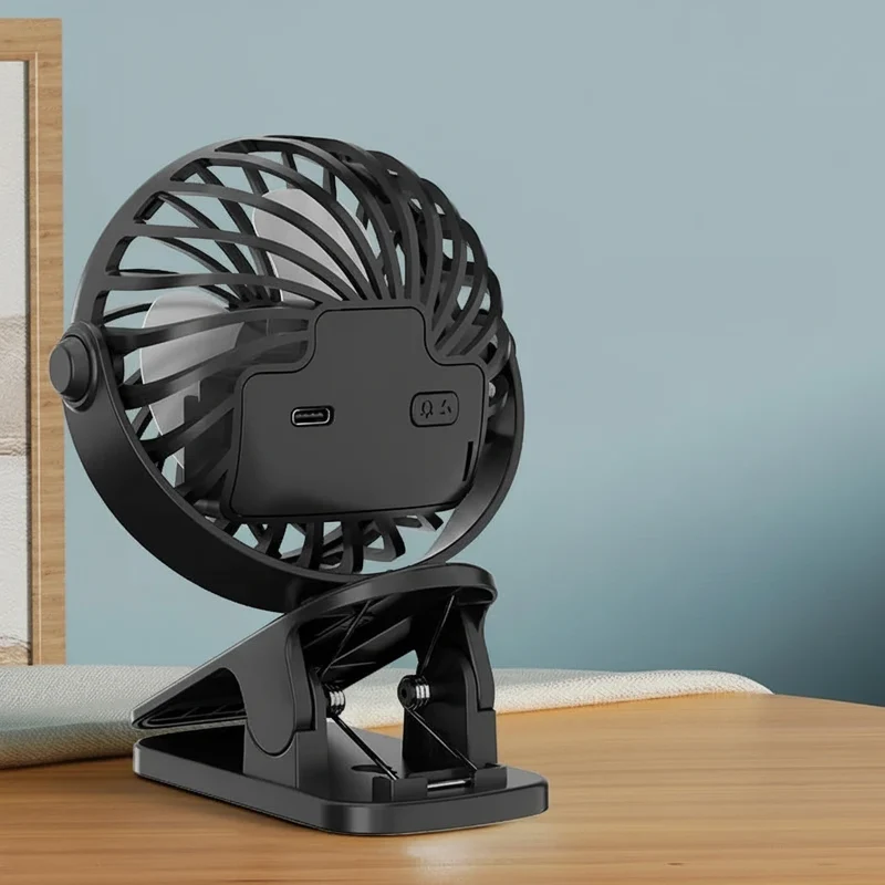 4-in-1 Clip Ventilator mit Akku – 720° drehbar + LED Nachtlicht