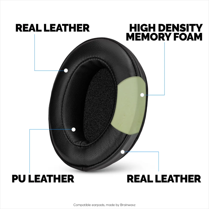 Ersatz-Ohrpolster aus Leder für Steelseries Arctis Nova Serie 1/P/X 3 5/P/X 7/P/X PRO & PRO für Xbox-Headsets, weiches Echtleder + Memory-Schaum