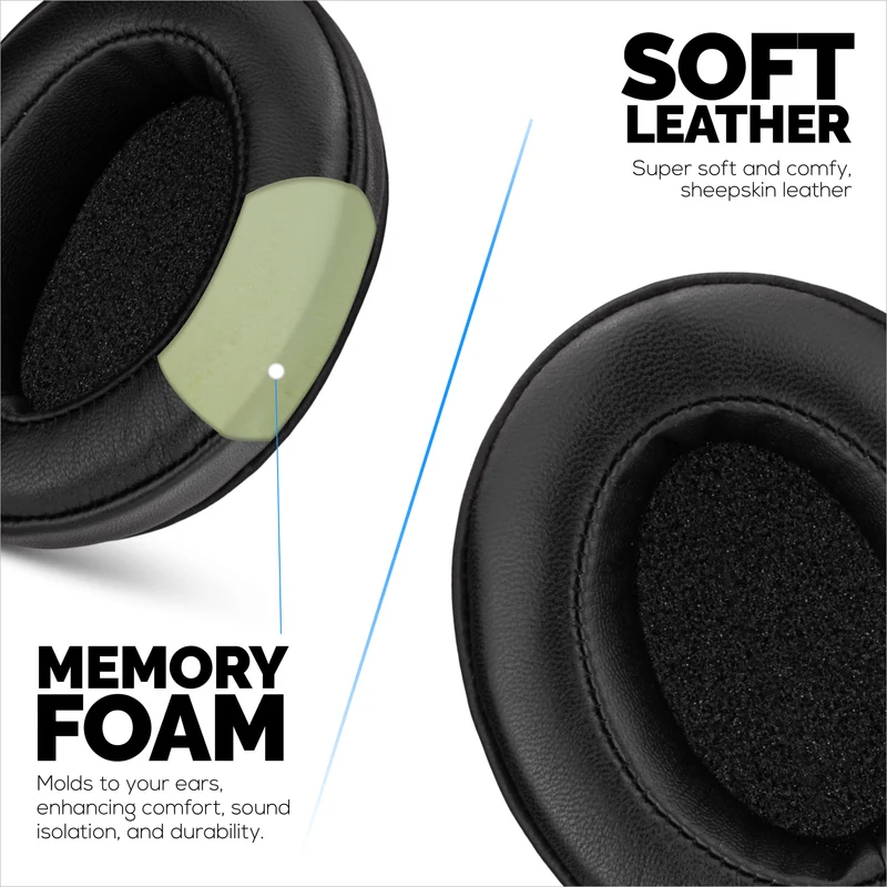 Ersatz-Ohrpolster aus Leder für Steelseries Arctis Nova Serie 1/P/X 3 5/P/X 7/P/X PRO & PRO für Xbox-Headsets, weiches Echtleder + Memory-Schaum