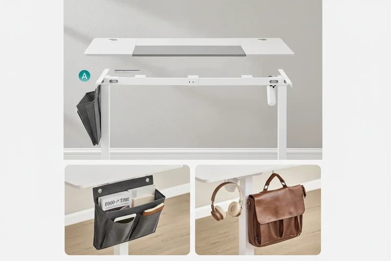 SONGMICS Elektrischer Schreibtisch höhenverstellbar – 60×120 cm mit Memory-Funktion