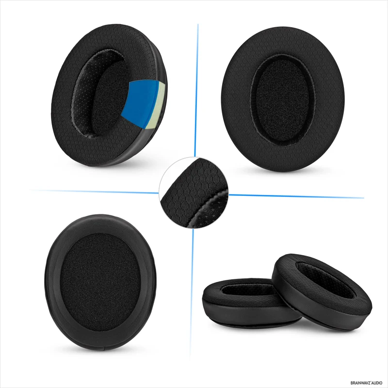 Hybrid-Ersatz-Ohrpolster für Steelseries Arctis Nova Serie 1/P/X 3 5/P/X 7/P/X PRO & PRO für Xbox Headset, weiches Gel, atmungsaktives Gewebe mit PU-Leder und Memory-Schaum
