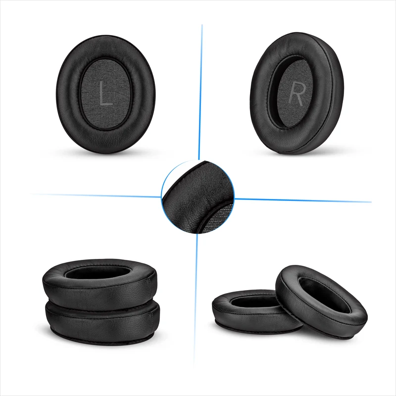 Pad Telinga Pengganti untuk Fon Kepala Sennheiser Momentum 3 - Kulit Asli Lembut + Buih Memori untuk Keselesaan Tambahan