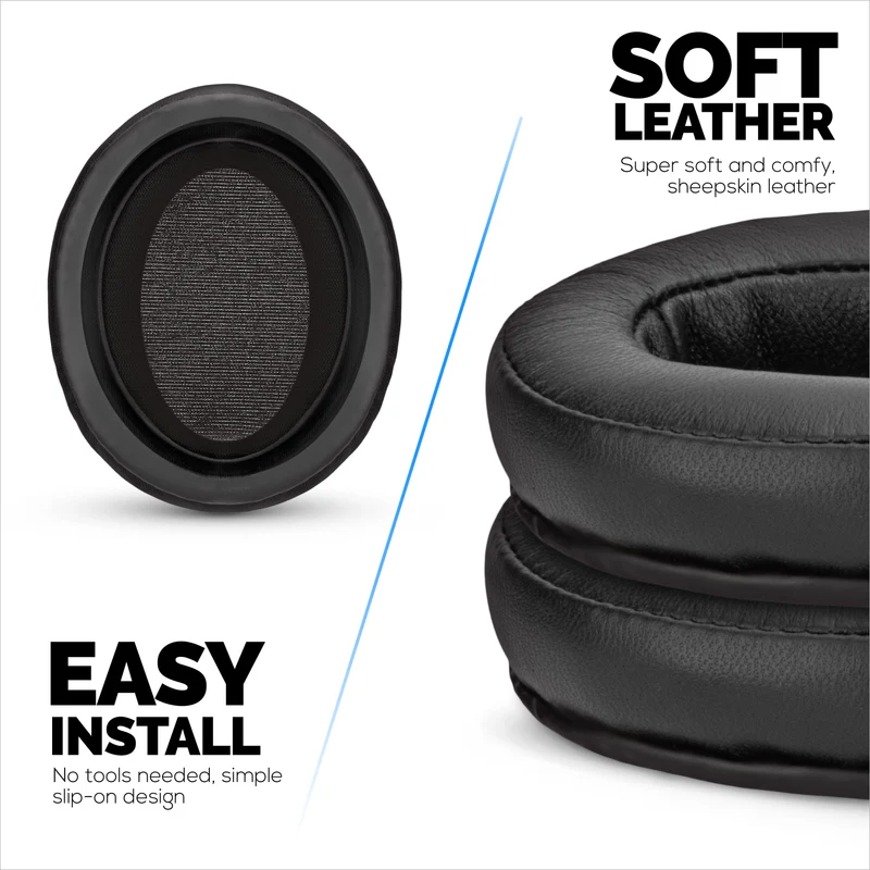 Pad Telinga Pengganti untuk Fon Kepala Sennheiser Momentum 2 - Kulit Asli Lembut + Buih Memori untuk Keselesaan Tambahan