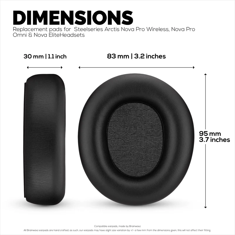 Ersatz-Ohrpolster für Steelseries Arctis Nova Pro Wireless, Nova Pro Omni und Nova Elite Headsets. Hochwertiges Protein-PU-Leder mit weichem Schaumstoff.