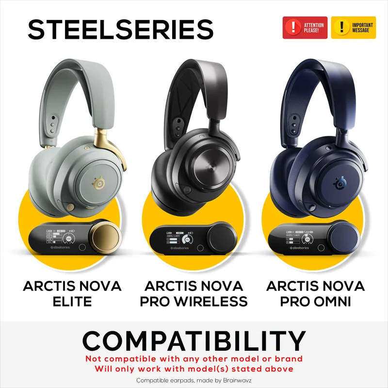 Pad Telinga Fabrik untuk Steelseries Arctis Nova Pro Wireless, Fon Kepala Nova Pro Omni & Nova Elite, Fabrik Mesh Bernafas & Buih Memori Gred Tinggi