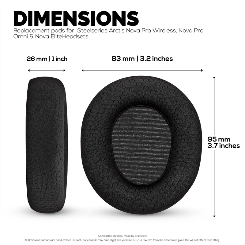 Pad Telinga Fabrik untuk Steelseries Arctis Nova Pro Wireless, Fon Kepala Nova Pro Omni & Nova Elite, Fabrik Mesh Bernafas & Buih Memori Gred Tinggi