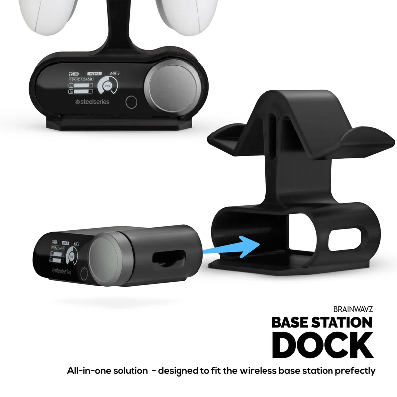 Doppel-Controller-Halterung & kabellose Basisstation – Kompatibel mit SteelSeries Arctis Nova Pro Wireless, Nova Pro Omni & Nova Elite – Bietet Platz für 2 Controller & Ersatzakku