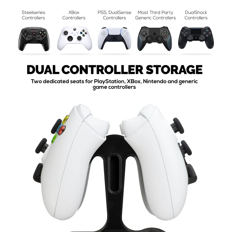 Doppel-Controller-Halterung & kabellose Basisstation – Kompatibel mit SteelSeries Arctis Nova Pro Wireless, Nova Pro Omni & Nova Elite – Bietet Platz für 2 Controller & Ersatzakku