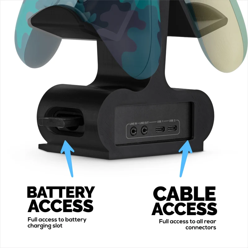 Doppel-Controller-Halterung & kabellose Basisstation – Kompatibel mit SteelSeries Arctis Nova Pro Wireless, Nova Pro Omni & Nova Elite – Bietet Platz für 2 Controller & Ersatzakku