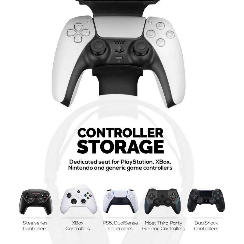 Pengawal Permainan & Penyangkut Fon Kepala Di Bawah Pemasangan untuk SteelSeries Arctis Nova Pro Wireless, Nova Elite & Pro Omni + Dok Stesen Pangkalan