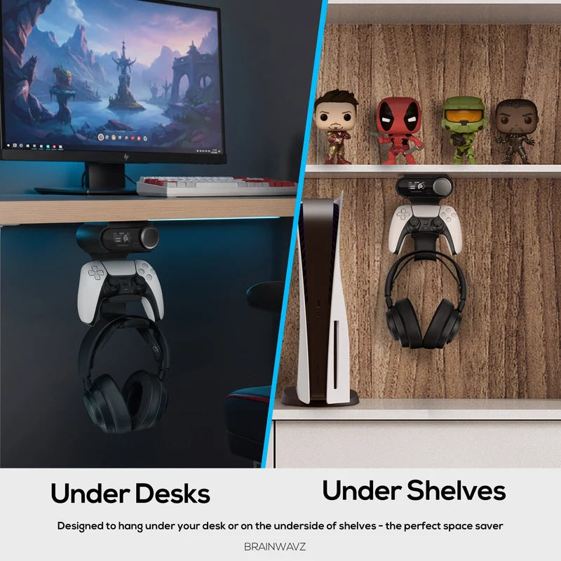 Pengawal Permainan & Penyangkut Fon Kepala Di Bawah Pemasangan untuk SteelSeries Arctis Nova Pro Wireless, Nova Elite & Pro Omni + Dok Stesen Pangkalan
