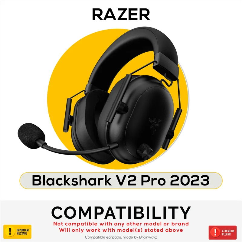 Hybrid-Ersatz-Ohrpolster für Razer Blackshark V2 Pro 2023 Headsets: Kühlendes Gel, weicher Stoff, PU-Leder und Memory-Schaum