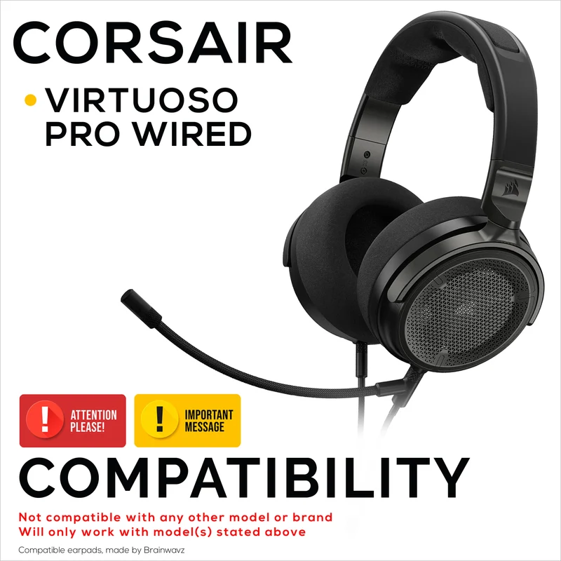 Ohrpolster aus atmungsaktivem Mesh-Gewebe für das kabelgebundene Corsair Virtuoso PRO Headset – weicher Memory-Schaum
