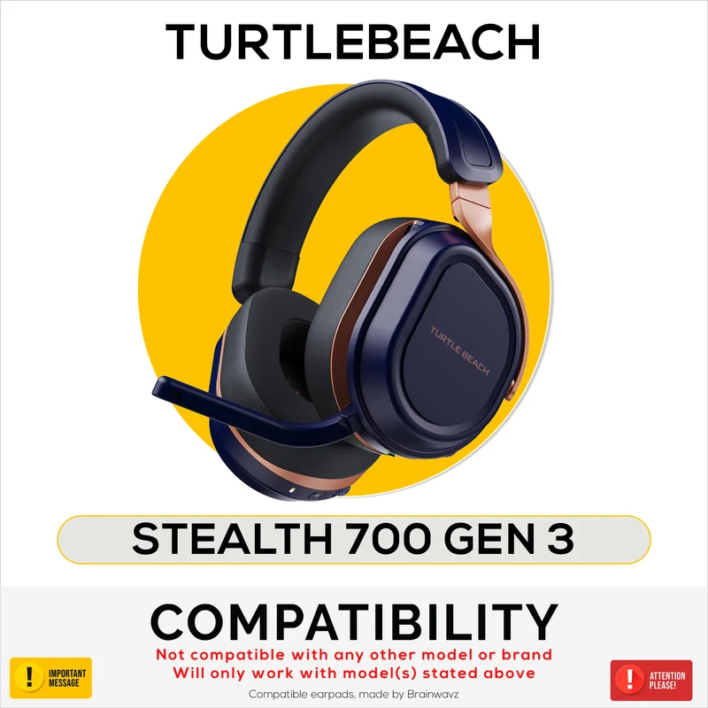 Hybrid-Ohrpolster für Turtle Beach Stealth 700 Gen 3 Kopfhörer – Memory-Schaum mit atmungsaktiven Stoffen und PU-Leder