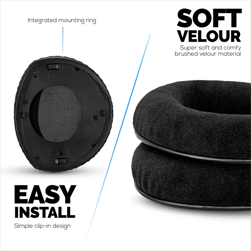 Pad Telinga Gantian untuk Fon Kepala Sennheiser RS160, RS170, RS180, HDR160, HDR170 & HDR180, Pad Telinga Velour Lembut & Buih