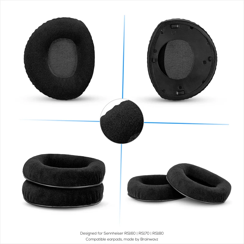 Pad Telinga Gantian untuk Fon Kepala Sennheiser RS160, RS170, RS180, HDR160, HDR170 & HDR180, Pad Telinga Velour Lembut & Buih