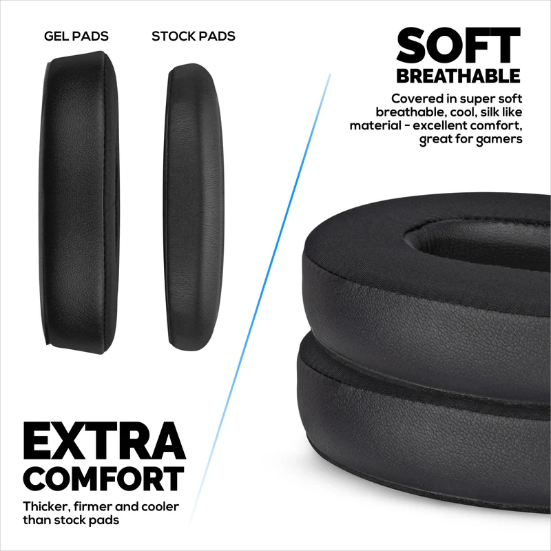 Pad Telinga Pengganti Hibrid untuk Fon Kepala Tanpa Wayar Bose QuietComfort 45 (QC45), Gel Lembut, Fabrik Bernafas dengan Kulit PU & Buih Memori, Keselesaan Tambahan