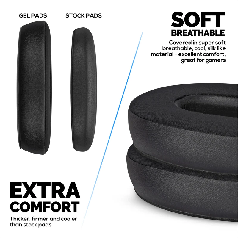 Hybrid-Ersatz-Ohrpolster für Bose QuietComfort 25 (QC25) Wireless-Kopfhörer, weiches Gel, atmungsaktives Gewebe mit PU-Leder und Memory-Schaum