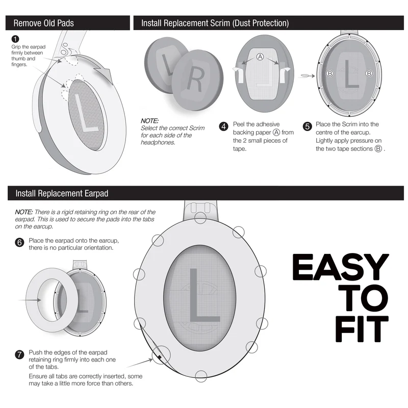 Hybrid-Ersatz-Ohrpolster für Bose QuietComfort 25 (QC25) Wireless-Kopfhörer, weiches Gel, atmungsaktives Gewebe mit PU-Leder und Memory-Schaum