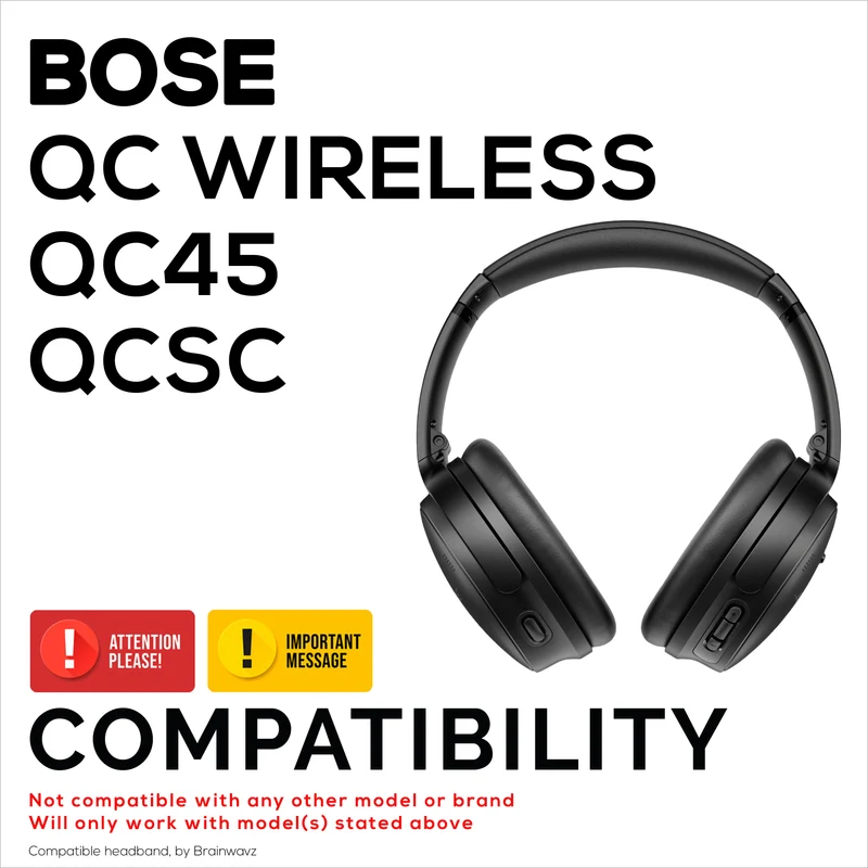Ersatz-Kopfbügel aus PU-Leder für Bose QuietComfort QC45, QCSC, QC Wireless-Kopfhörer – Kopfpolster für optimalen Tragekomfort und perfekten Sitz