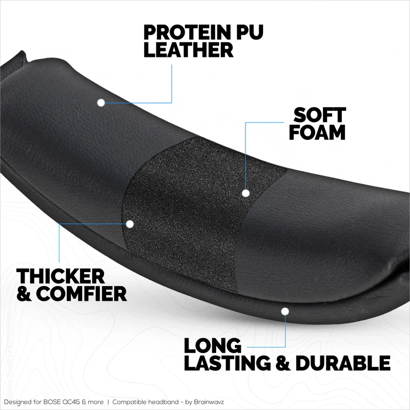 Ersatz-Kopfbügel aus PU-Leder für Bose QuietComfort QC45, QCSC, QC Wireless-Kopfhörer – Kopfpolster für optimalen Tragekomfort und perfekten Sitz