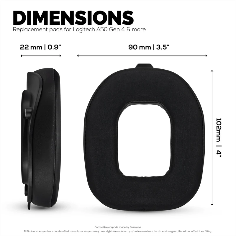 Hybrid-Ohrpolster für Logitech Astro A50 GEN4, A50 GEN5 und A50X Headsets. Kühlende Gel-Ohrpolster mit superweichem Stoff und dickem Memory-Schaum.