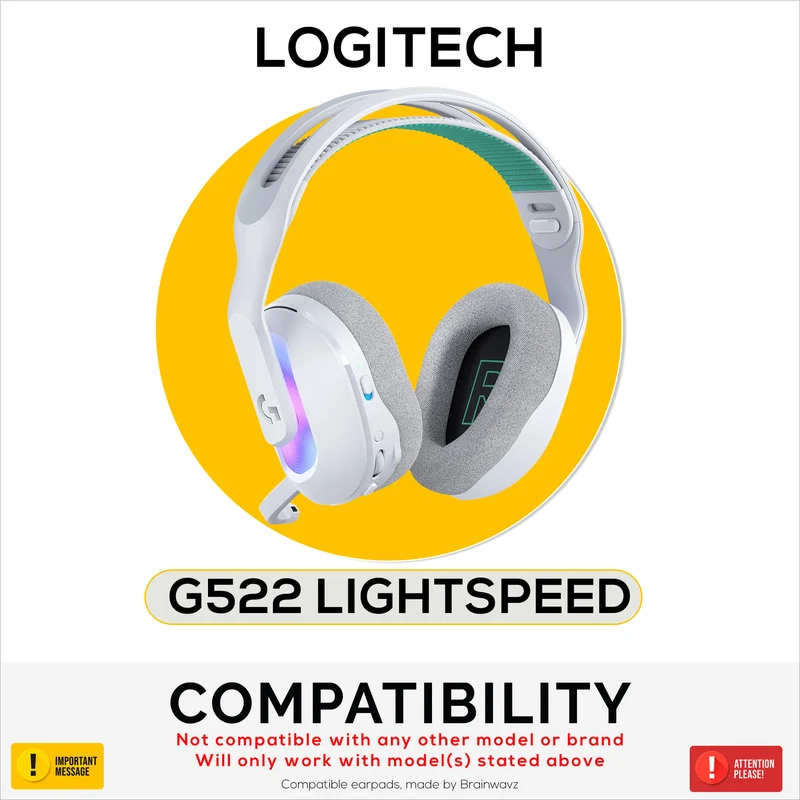 Ohrpolster aus atmungsaktivem Mesh-Gewebe für das Logitech G522 Lightspeed Headset – dicker, bequemer und langlebiger.