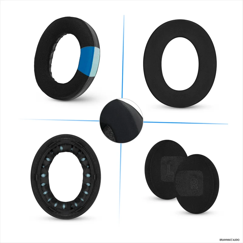 Hybrid-Ohrpolster für BOSE QC Ultra Gen 1 & Gen 2 Wireless-Headsets. Kühlende Gel-Ohrpolster mit superweichem Stoff und dickem Memory-Schaum.