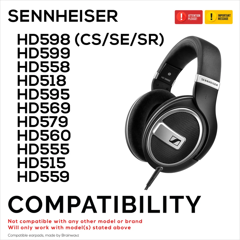Pad Telinga Hibrid untuk Fon Kepala Sennheiser HD598 (CS/SE/SR) HD599 HD558 HD518 HD595 HD569 HD579 HD560 HD555 HD515 HD559. Kusyen Permainan Gel Penyejuk Busa Memori Tebal