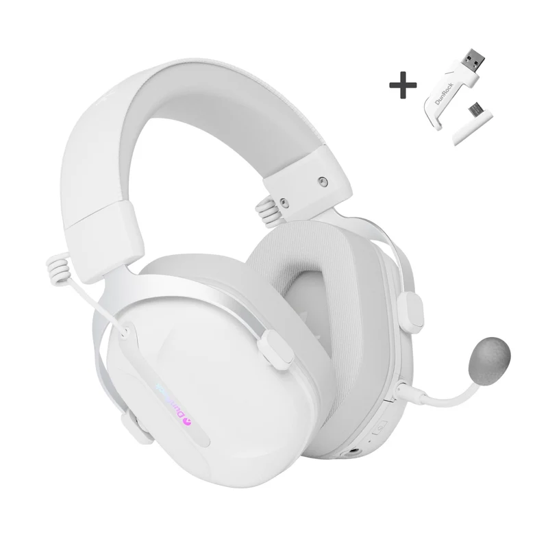 DunRock GG – Kabelloses Gaming-Headset – 2.4 GHz + Bluetooth + Kabel – Virtueller 7.1-Surround-Sound – Kopfhörer mit 80-µm-Akku
