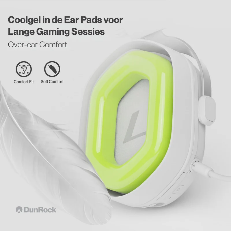 DunRock GG – Kabelloses Gaming-Headset – 2.4 GHz + Bluetooth + Kabel – Virtueller 7.1-Surround-Sound – Kopfhörer mit 80-µm-Akku