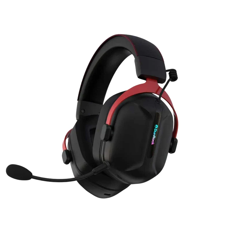 DunRock GG – Kabelloses Gaming-Headset – 2.4 GHz + Bluetooth + Kabel – Virtueller 7.1-Surround-Sound – Kopfhörer mit 80-µm-Akku