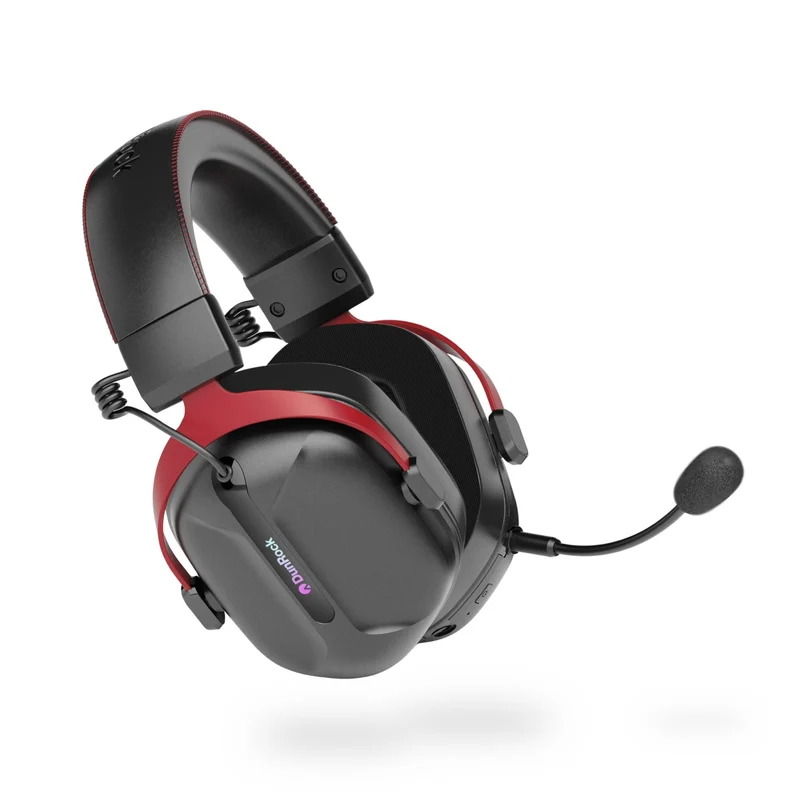 DunRock GG – Kabelloses Gaming-Headset – 2.4 GHz + Bluetooth + Kabel – Virtueller 7.1-Surround-Sound – Kopfhörer mit 80-µm-Akku