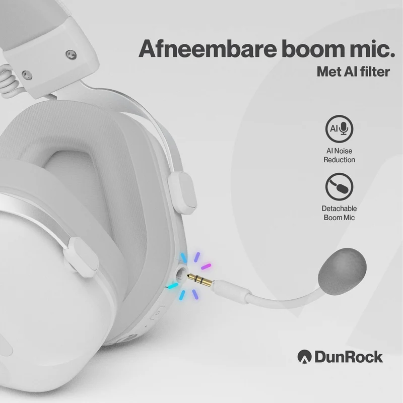 DunRock GG – Kabelloses Gaming-Headset – 2.4 GHz + Bluetooth + Kabel – Virtueller 7.1-Surround-Sound – Kopfhörer mit 80-µm-Akku