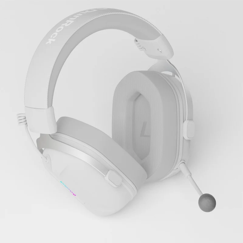 DunRock GG – Kabelloses Gaming-Headset – 2.4 GHz + Bluetooth + Kabel – Virtueller 7.1-Surround-Sound – Kopfhörer mit 80-µm-Akku