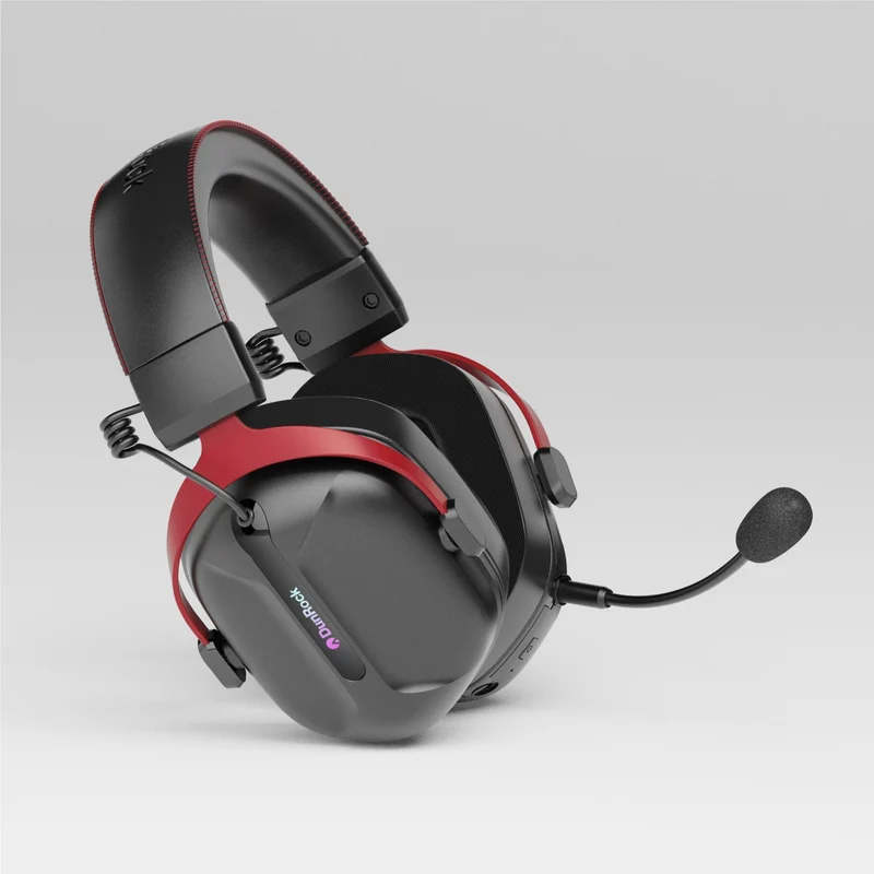 DunRock GG – Kabelloses Gaming-Headset – 2.4 GHz + Bluetooth + Kabel – Virtueller 7.1-Surround-Sound – Kopfhörer mit 80-µm-Akku