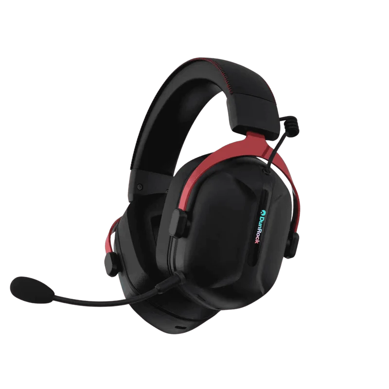 DunRock GG – Kabelloses Gaming-Headset – 2.4 GHz + Bluetooth + Kabel – Virtueller 7.1-Surround-Sound – Kopfhörer mit 80-µm-Akku