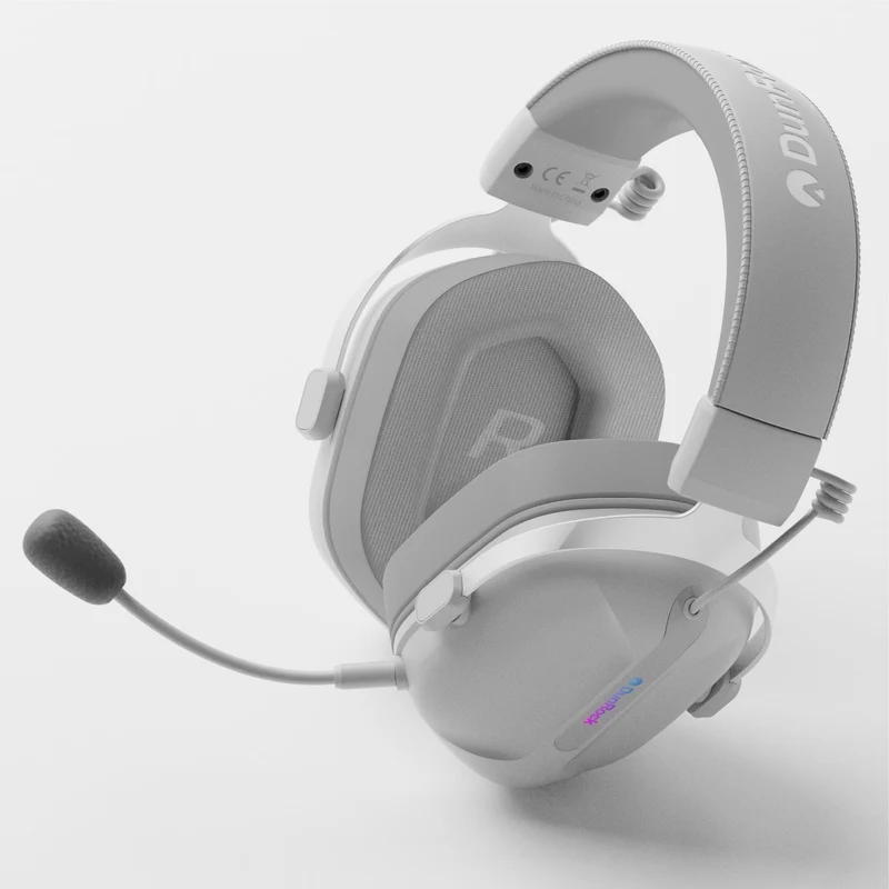 DunRock GG – Kabelloses Gaming-Headset – 2.4 GHz + Bluetooth + Kabel – Virtueller 7.1-Surround-Sound – Kopfhörer mit 80-µm-Akku