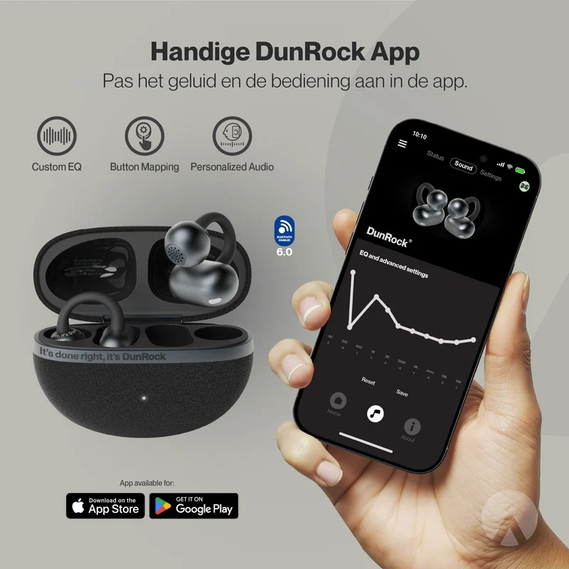DunRock Clip – Bluetooth-Ohrhörer mit Ohrclips – Offenes Ohr