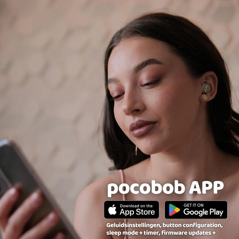 pocobob® Z - Kabellose Ohrhörer - Ultraklein - Mit App - In-Ear-Kopfhörer - Auch zum Schlafen - Mit Mikrofon