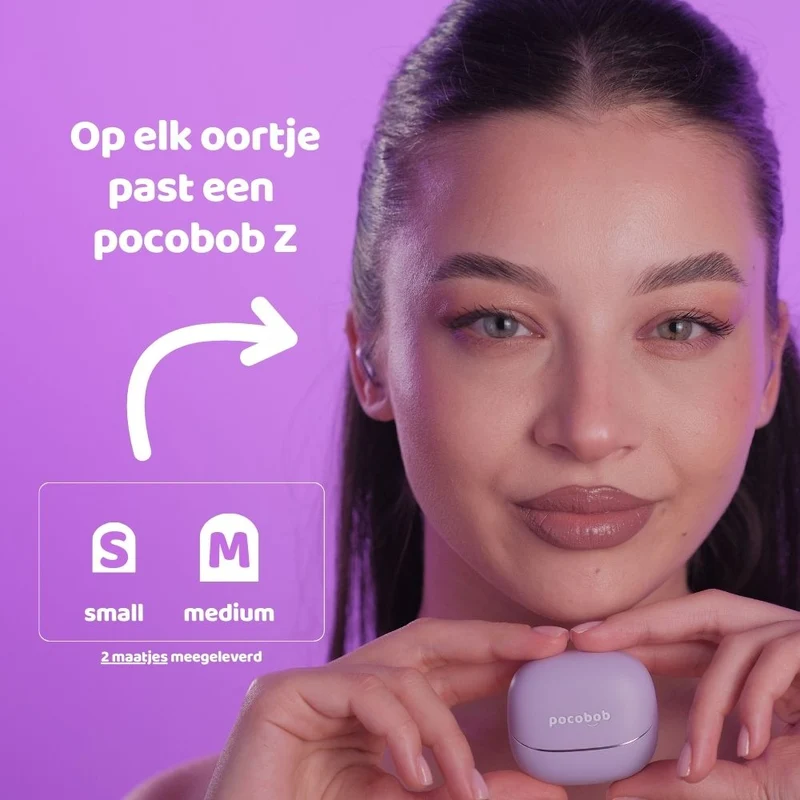 pocobob® Z - Kabellose Ohrhörer - Ultraklein - Mit App - In-Ear-Kopfhörer - Auch zum Schlafen - Mit Mikrofon