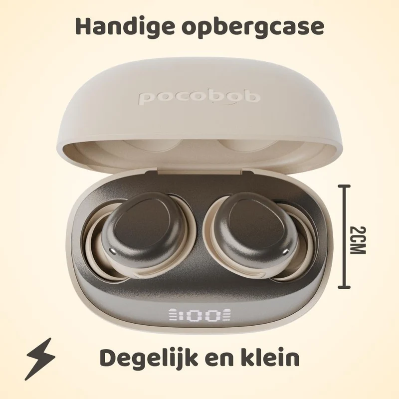 pocobob® Z - Kabellose Ohrhörer - Ultraklein - Mit App - In-Ear-Kopfhörer - Auch zum Schlafen - Mit Mikrofon