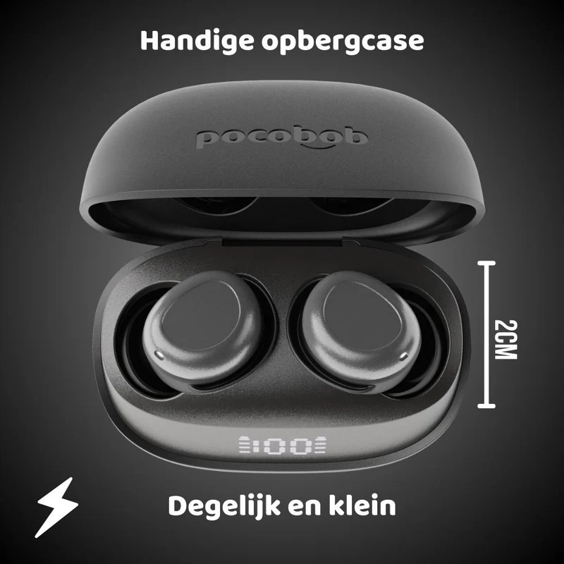 pocobob® Z - Kabellose Ohrhörer - Ultraklein - Mit App - In-Ear-Kopfhörer - Auch zum Schlafen - Mit Mikrofon