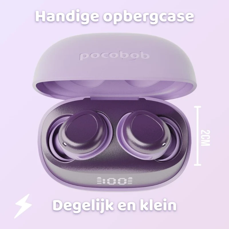 pocobob® Z - Kabellose Ohrhörer - Ultraklein - Mit App - In-Ear-Kopfhörer - Auch zum Schlafen - Mit Mikrofon