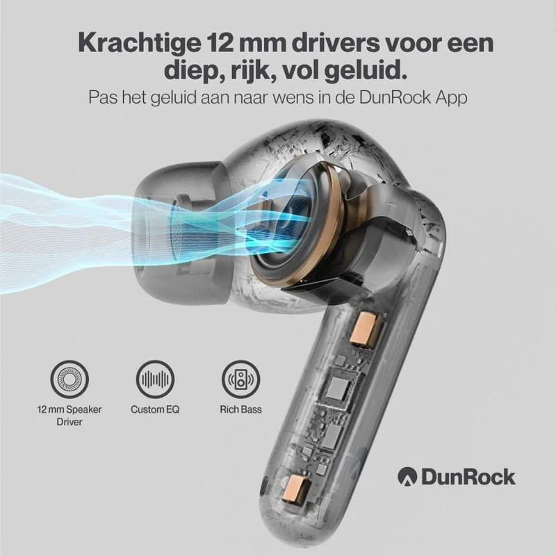 DunRock® Bubble Pro – Kabellose Ohrhörer – Mit ANC – Mit 6 Mikrofonen – Multipoint