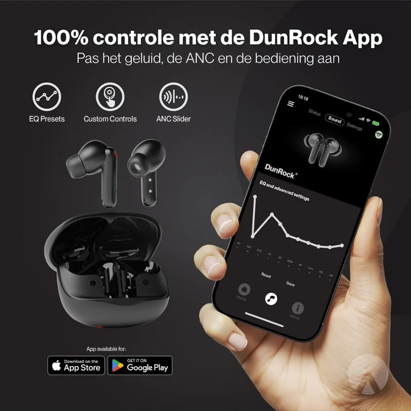 DunRock® Bubble Pro – Kabellose Ohrhörer – Mit ANC – Mit 6 Mikrofonen – Multipoint