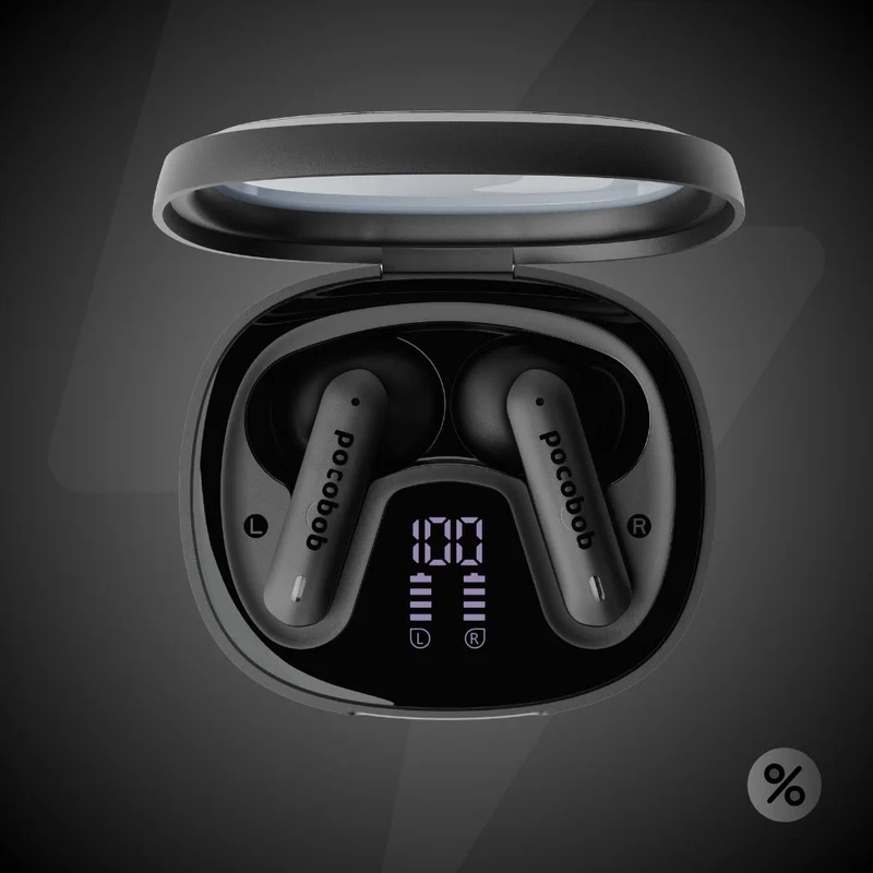 pocobob® 8 - Kabellose Ohrhörer mit Stiel - In-Ear-Kopfhörer - Mit Mikrofon - Mit APP