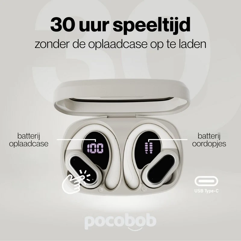 pocobob SP - Kabellose Sportkopfhörer - Laufkopfhörer - Hinter-dem-Ohr-Ohrbügel